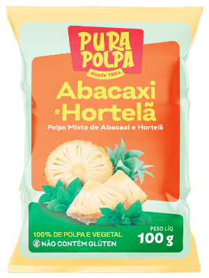 Embalagem de Polpa de Abacaxi com Hortelã