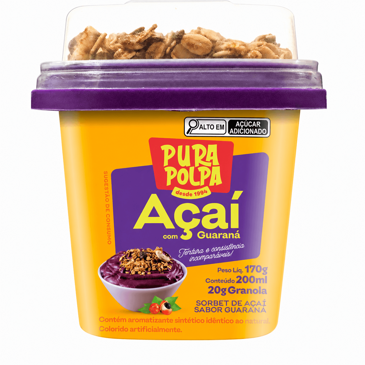 Embalagem de Açaí com Granola