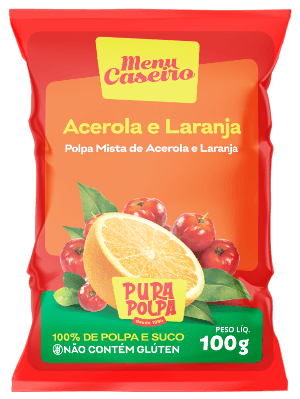 Embalagem de Polpa de Acerola com Laranja