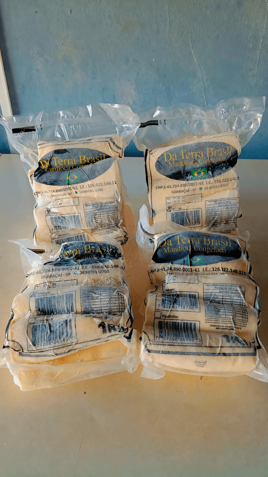 Embalagem de Mandioca Congelada
